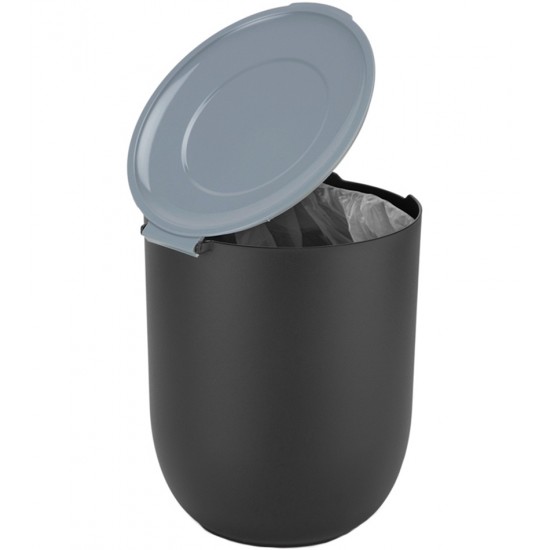 Lixeira Pia 5 Litros 22cm Altura Por 18,5cm Diâmetro Com Tampa Cinza